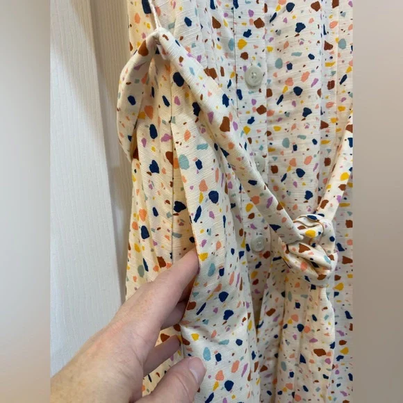 Madewell Polka Dot Midi Dress - Cream Multicolor - Picture 6 of 13